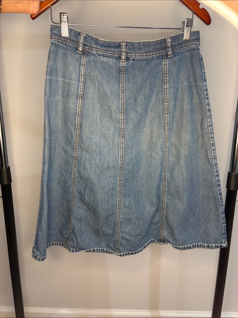 Classic Light Blue Denim A-Line Skirt